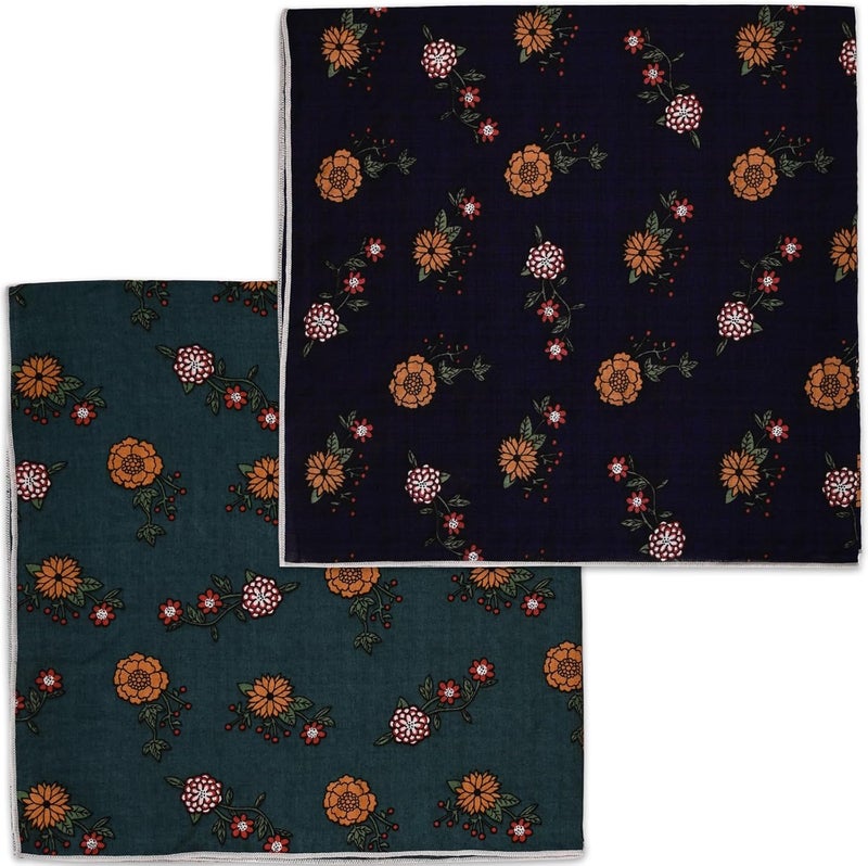 Acigbetter 2 Pack Soft Cotton-Blend Bandana for Women and Men, 21.6''x 21.6'' Neck Head Scarf Summer Thin Bandana Headband - Image 1